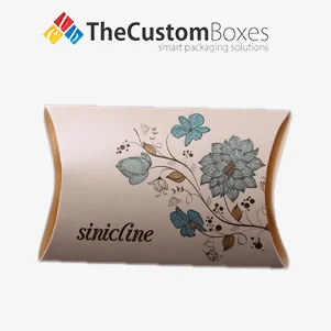 Luxury pillow type box bag printing blue color with black logo black ribbon  for hair extension
